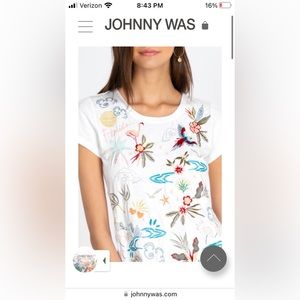 Johnny Was Cap Sleeve Florida Tshirt